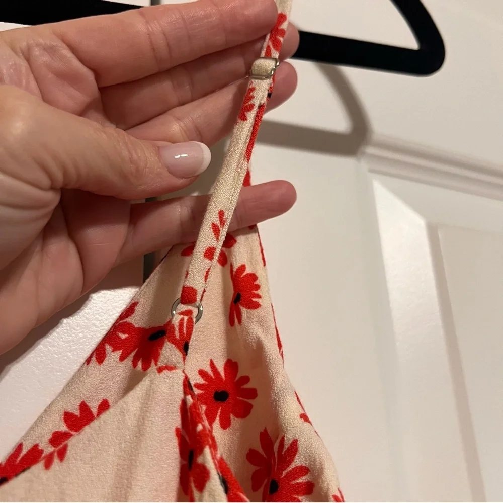 Reformation Red and White Floral Midi Dress